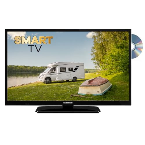 TELEFUNKEN T24X840 Mobile Smart TV mit DVD-Laufwerk 24 Zoll DVB/S/S2/T2/C 12/230 Volt