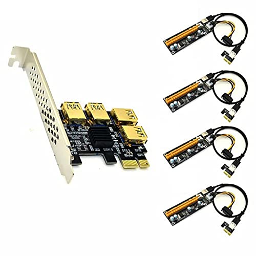 SGHH PCIE Riser 1x bis 16x Grafikerweiterung USB 3.0-Adapterkarte, PCI-E-Riser für Bitcoin ETH Coin Mining 6-poliges PCIE-Verlängerungskabel mit Stromversorgung