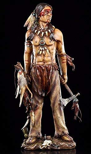 Indianer Figur mit Tomahawk 49,5 cm | Krieger Western Deko
