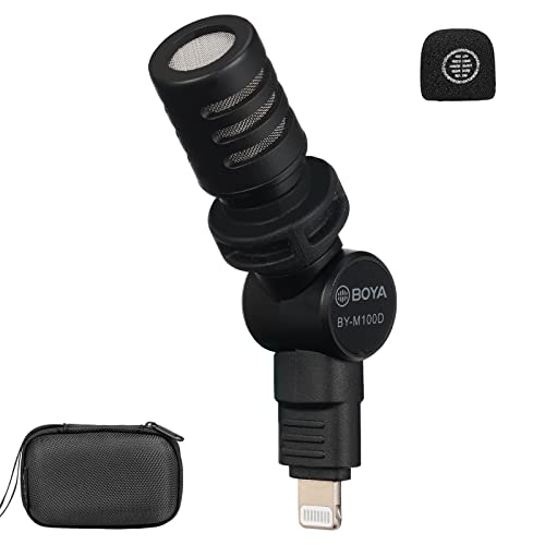 Boya Mini Omnidirctional MFi Certified Lightning Condenser Microphone for iPhone Smartphone Vlog Broadcast Facebook Video Recording
