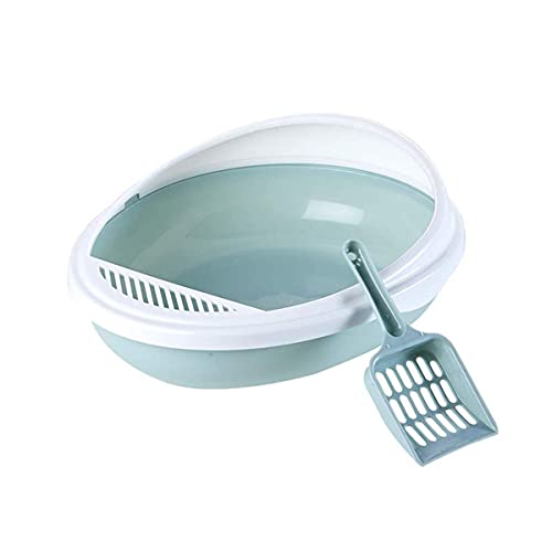 Cat Litter Tray Pet Toilet Bedpan Anti Splash Cats Litter Box Cat Dog Tray with Scoop Kitten Dog Clean Toilette Home Plastic Sand Box Supplies,Blue
