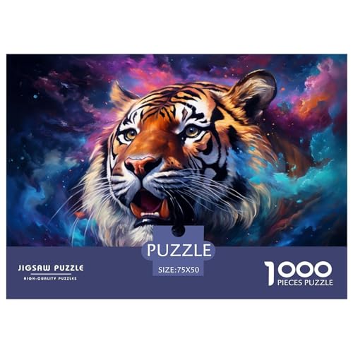 Star Animal Tiger Puzzles Erwachsene 1000 Teile Lernspiel Wohnkultur Geburtstag Geschicklichkeitsspiel Für Die Ganze Familie Stress Relief 1000pcs (75x50cm)