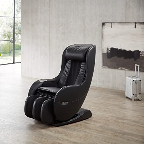 WELCON Massagesessel EASYRELAXX in SCHWARZ mit Wärmefunktion - unser Neuer Massagestuhl - Neigungsverstellung elektrisch Automatikprogramme Knetmassage Klopfmassage Rollenmassage Sessel Massagestuhl