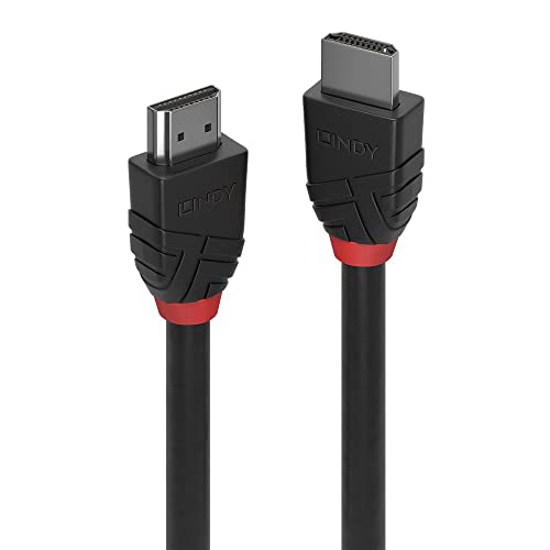 Lindy Black Line - Ultra High Speed - HDMI-Kabel mit Ethernet - HDMI männlich zu HDMI männlich - 5 m - Dreifachisolierung - Schwarz - rund, unterstützt 8K 60 Hz (7680 x 4320), unterstützt 4K 120 Hz (3840 x 2160), Unterstützung für 3D-Video (36774)