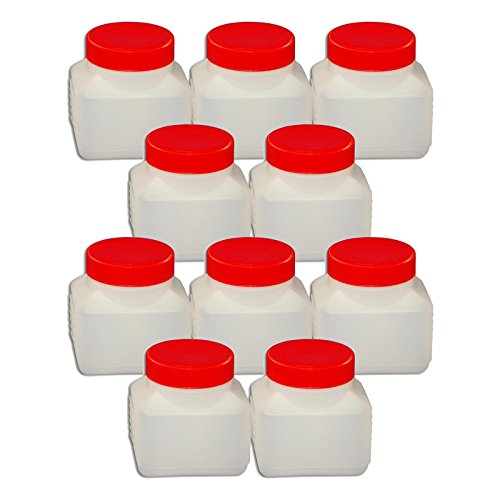 Wilai 10 x 250 ml Plastikflasche Weithalsflasche mit Deckel Behälter PE-Flasche lebensmittelecht ***Ideal zum Abfüllen von Kosmetikprodukten***