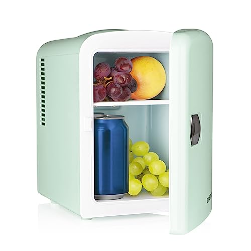 GOURMETmaxx Mini-Kühlschrank Retro | Bar Kühlschrank für Getränke und Snacks | Minibar zum Kühlhalten von Alkohol, Essen oder Erfrischungsgetränken (Mint)