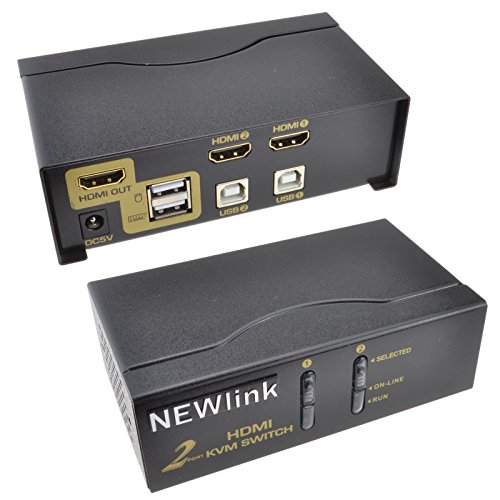 kenable Newlink KVM 2 Port USB HDMI Umschalter Kontrolle 2 PCs Mit 1 Tastatur Maus