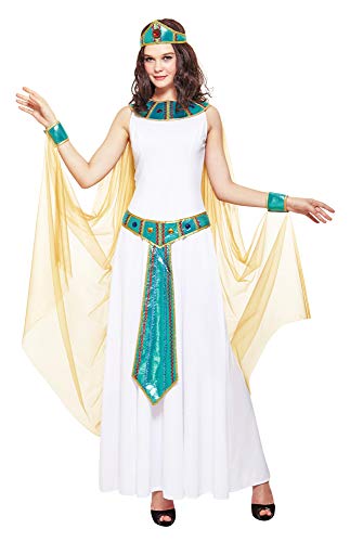 Das Kostümland Deluxe Cleopatra Nilkönigin Kostüm für Damen - Weiß Türkis - Gr. S
