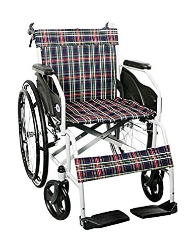 Leichter Rollstuhl für ältere Menschen, faltbarer Aluminium-Rollstuhl mit Eigenantrieb, tragbarer Reise-Sportrollstuhl mit Aufbewahrungstasche und Fußpedal für Senioren mit Behinderungen