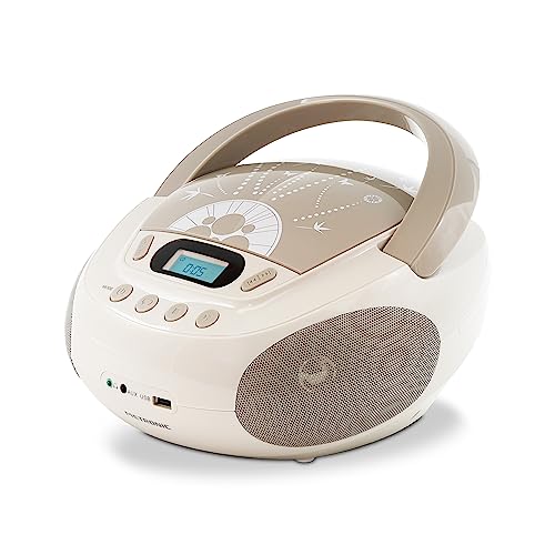 CD-Player für Kinder, MP3, weich, grau, mit USB-Port, Stromversorgung oder Batterien, Graustufen