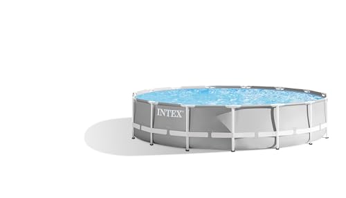 INTEX 457x107 cm Prism Metal Frame Swimming Pool Schwimmbecken 26724 Komplett-Set mit Extra-Zubehör wie: Luftmatratze und Strandball
