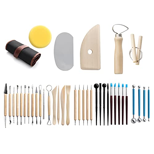 LIVASH TöPferwerkzeuge Ton-Bildhauerwerkzeuge Polymer-Ton-Werkzeugsatz Keramikwerkzeuge DIY Modellierung Ton Schnitzwerkzeuge-Set
