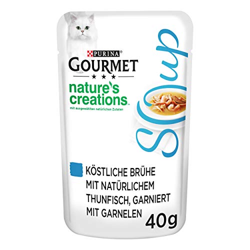 PURINA GOURMET Crystal Soup für Katzen mit naturbelassenem Thunfisch und Garnelen, 32er Pack (32 x 40g)