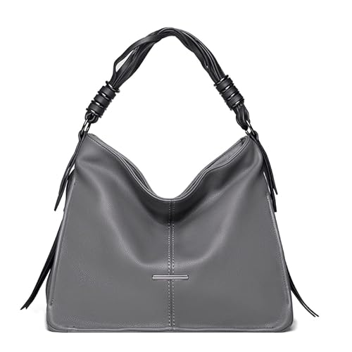 Natinr Damen Leder Handtaschen   Tote Bag   Umhängetaschen für Damen Tote Umhängetaschen Grau