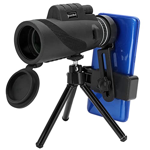 Sanpyl 50x60 Monokular-Teleskop, Nachtsicht, wasserdichte optische Brille, HD-Kameraobjektiv mit Handy-Clip & Stativ