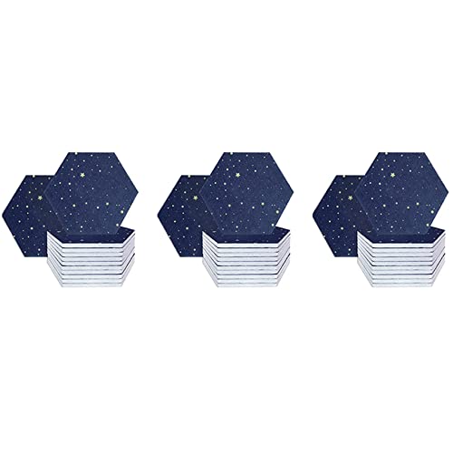 pintoc 36 Pack Sternen Hexagon Akustik Platten, Schalldämmende Polsterung, Schallabsorbierende Platte für Die Akustische Behandlung