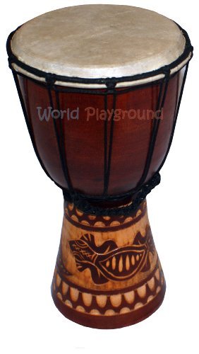 Geschnitzte Djembe Trommel - West Afrikanische Bongo Trommel, 30 cm hoch
