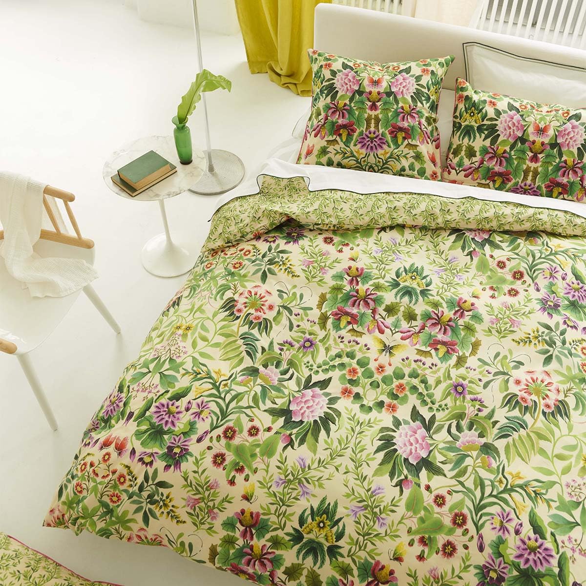 Designers Guild Bedruckter Bettbezug aus Baumwollperkal, Ikebana-Damast, 260 x 240 cm