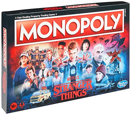 MONOPOLY: Netflix Stranger Things Edition Brettspiel für Erwachsene und Jugendliche ab 14 Jahren, Spiel für 2-6 Spieler, inspiriert von Stranger Things, Staffel 4