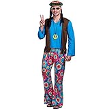 Danlai Herren Hippie Weste Coat Kostüm Set Retro Hippy Man Kostüm Für Die 60er Jahre 70er Jahre Hippie -kostümer -karnevalsparty Halloween Outfits