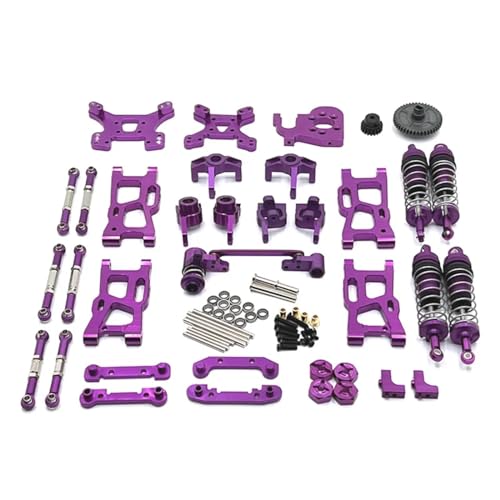 UNARAY Fit for Wltoys 144001 144010 124017 124019 124007 RIaarIo XDKJ-001 XDKJ-006 AM-X12 Metall Upgrade Teile Kit RC Auto OP Zubehör (Size : Purple)