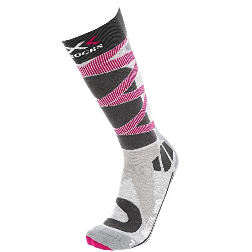 X-Socks Damen SKI Control 4.0 Socks, Grey Melange/Charcoa, 37/38