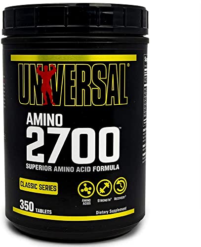 Universal Nutrition AMINO 2700 enthält hochwirksame Aminosäurergänzung in L-Form & peptidengebundene Aminosäuren, für den Aufbau von Kraft & Erhöhung der fettfreien Muskelmasse, 350 Tabletten