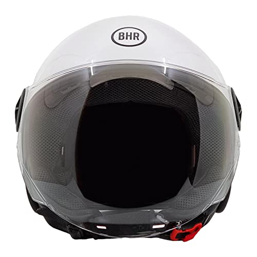 BHR Helm Demi-Jet 832 MINIMAL, Scooter Helm Zulassung ECE 22.06 Leicht und kompakt, ideal für die Stadt und unter der Sitzbank, Weiß, XL