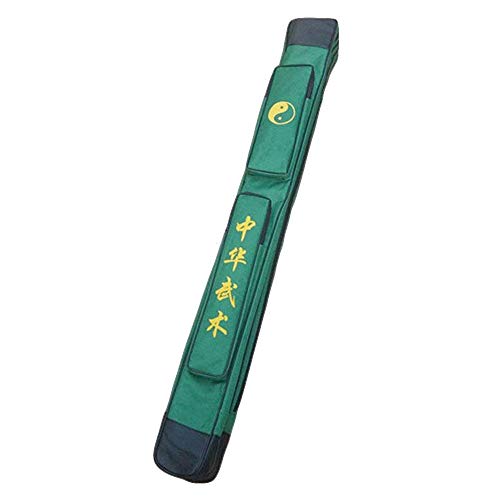 G-LIKE Tai Chi Schwerttasche Tragetasche - Traditionelle Chinesische Kampfkunst Taiji Wushu Kung Fu Qigong EIN- oder Zweilagig Tragbar Trainingsgerät Zubehör Beutel (Grüne, Zweilagig)