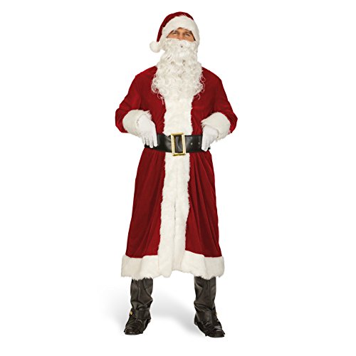 Nikolaus Weihnachtsmann Kostüm Set mit Mantel Nikolausmütze und Bart - Sehr schönes Komplettkostüm für Weihnachten - Gr. 58 60 XL XXL