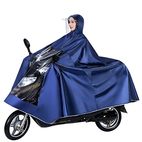 JTYX Motorrad Wasserdichter verlängerter Poncho Motorrad Anti-Fog-Regenbekleidung mit Spiegelschlitzen Motorradfahren Großer Regenschutz Elektromobilität Scooter Cape Coat