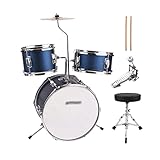 Handtrommel 14-Zoll-3-teiliges Schlagzeug-Set mit verstellbarem Thronbecken-Pedal-Drumsticks-Musikinstrument für Jungen-Mädchen-Junior-Anfänger Handpan