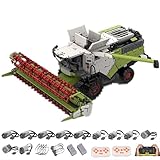 FMBLDM Technik Traktor Bausteine, 6928 Teile Groß Ferngesteuert Landwirtschaftlicher Mähdrescher-Traktor mit 4 Motoren, Modellbausatz Für Erwachsene A