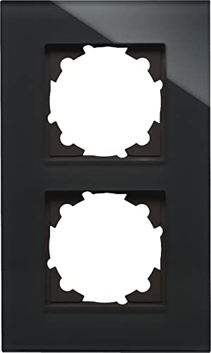 Kopp 405405011 2-fach Echtglas-Rahmen schwarz Abdeckrahmen