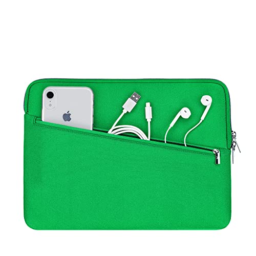 Artwizz Neoprene Sleeve Pro Tasche kompatibel mit MacBook Air 13 (2018-2022), MacBook Pro 13 (2016-2022) - Schutzhülle mit extra Zubehör-Fach, Grass Green, 13 Zoll