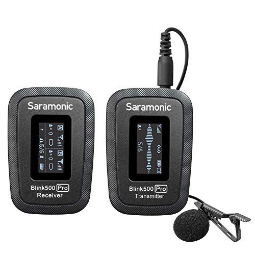 Saramonic 2.4G Kabelloses Lavalier-Ansteckmikrofonsystem für DSLR-Kameratelefone Kondensator-Clip-On-Mini-Mikrofonmikrofone für Videoaufnahmen Vlogging-Sender-Empfänger mit Ladekoffer
