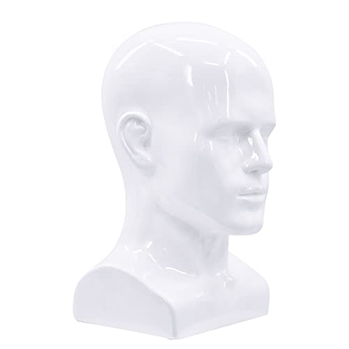 Nobranded Männliche Kopfmodelle Perücke Display Kopfmodell für Display Schal Perücken Haarbrille - Weiß