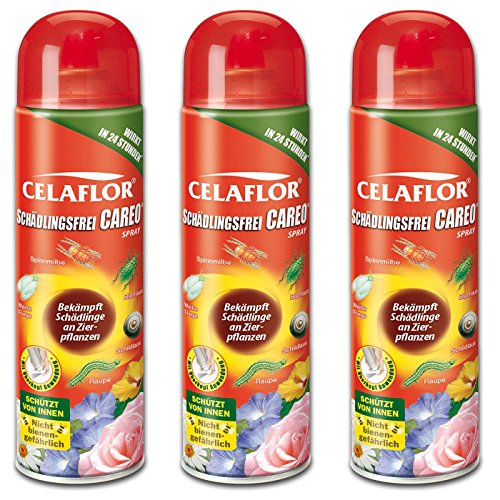 Celaflor GARDOPIA Sparpaket: 3 x 400ml 6608 Schädlingsfrei Careo Spray NEU, Gebrauchsfertig + Gardopia Zeckenzange mit Lupe