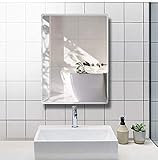 Badspiegel, rahmenloses Rechteck Badezimmer Glasoptik Acrylspiegel, Aufklebbarer Spiegel für Ihr Badezimmer oder andere Räume in Ihrem Zuhause (35x45cm)