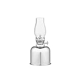Spiegelkerosenlampe Laterne - 7.28 in Glasöl Tischleuchten for Home Beleuchtung Dekoration (Color : Silver)