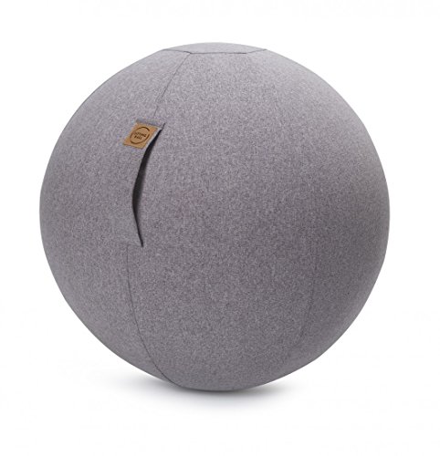 Sitzball Felt von Magma - Sitting Ball - Größe 65 cm Ø- in 6 Bezug waschbar - mit Griff und RV, Farbe:Magma_grau_003