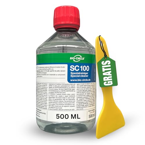 Bio-Chem SC 100 Klebstoffentferner & Etikettenlöser 500 ml mit Zitrusduft I Extrem starker Entferner für Etiketten Aufkleber Klebereste UVM. I Etikettenentferner & Sticker Remover I Made in DE