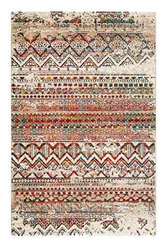 wecon home Colorful Marrakesh , Orientalischer Kurzflor Teppich - Läufer für Wohnzimmer, Flur, Schlafzimmer , Riad (80 x 150 cm , orange rot grün)