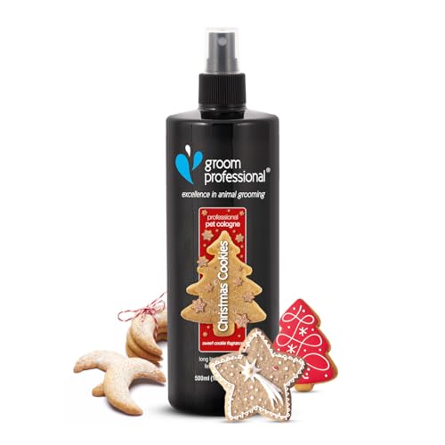 Groom Professional Christmas Cookies Hundeparfüm - Hundeparfüm-Spray - Frisches Duftspray für Hunde Gegen Geruch - Unwiderstehlicher Duft von Keksen, Vanille und Sahne - Langanhaltender Duft, 500ml