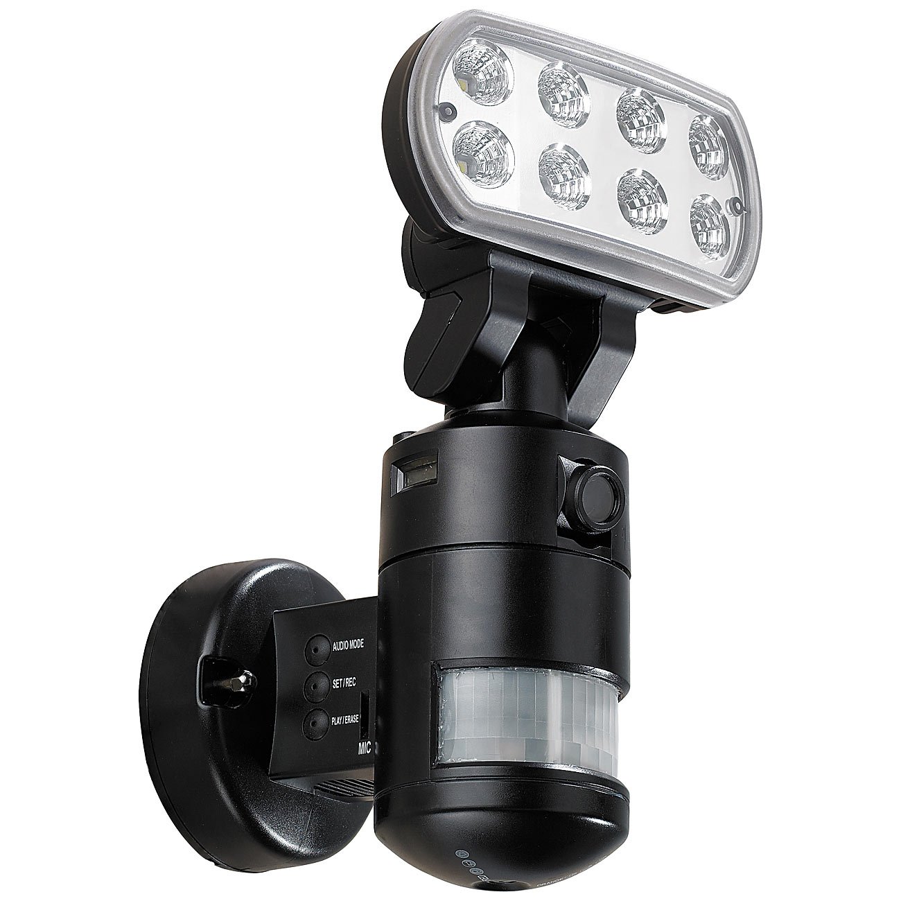 VisorTech LED Strahler mit Kamera: Überwachungskamera FLK-20, LED-Flutlicht, Bewegungsmelder, nachlaufend (Kamera mit Bewegungsmelder, Außenkamera mit LED-Strahler, Scheinwerfer SD Karte)