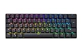 HK GK61 Mechanical Gaming Keyboard RGB LED Backlight (DE Layout QWERTZ) PC, Black (Gateron Optical Yellow)