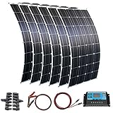 600W Portable Solar Panel ​for Battery,Solar Charge for RV Marine Boat Off Grid,Monocrystalline(HIGH Efficiency) with 20A Controller USB Output to Charge 12V Batteries (Vented AGM Gel) Camper Boa