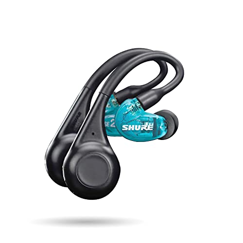 Shure AONIC 215 TW2 True Wireless Sound Isolating Ohrhörer mit Bluetooth 5, Premium Audio mit erweitertem Bass, sicherer Überohr-Sitz, 32 Stunden Akkulaufzeit, Touchsteuerung - (Gen 2) - Blau