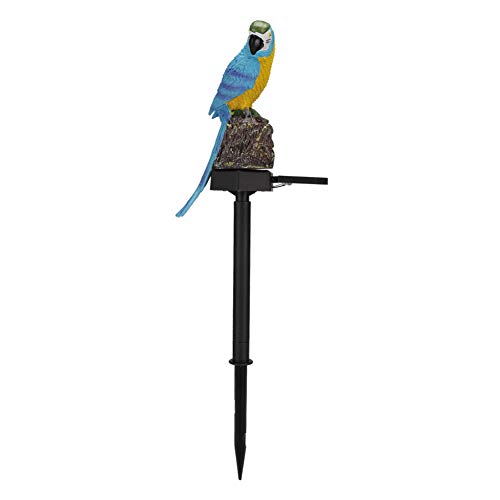 mumisuto Papagei Statue Solarlichter, Outdoor wasserdichte solarbetriebene Papageien Tierform LED Rasenlicht für Garten Ornament Dekoration, 5,12 x 5,12 x 8,66 Zoll(Blau)