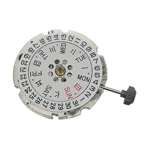 Dasertoe 8200 Uhrwerk Uhr 3 O'Clock Doppelkalender Hochpräzise Automatik Mechanisches Uhrwerk Ersatzteile Zubehör, Silberfarben